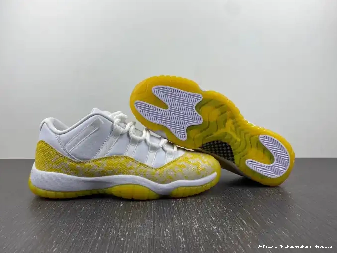 Official Maikesneakers AH7860-107 11 Yellow WMNS Jordan Low Air Snakeskin 0526